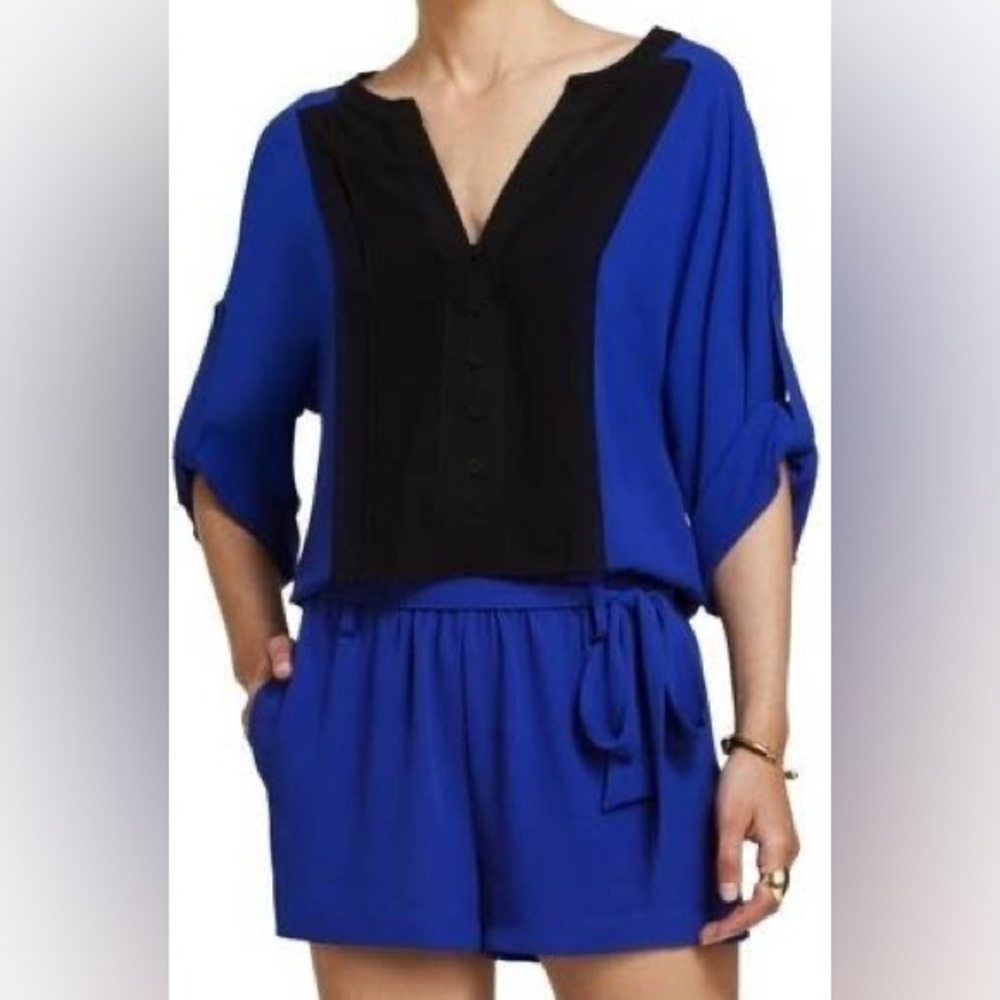 BCBG Royal Blue & Black Romper - Size M - Worn Once